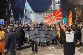 Северна Македония - Скопие - протест с искане за увеличаване на заплатите