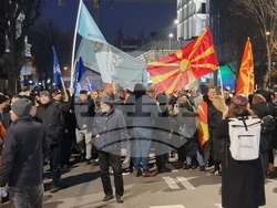 Северна Македония - Скопие - протест с искане за увеличаване на заплатите