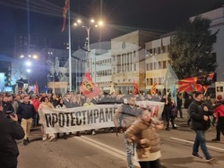 Северна Македония - Скопие - протест с искане за увеличаване на заплатите