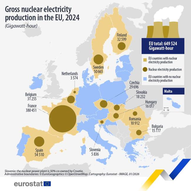 Nuclear Power Accounts for 40% of Bulgaria’s Total Electricity Output in 2024