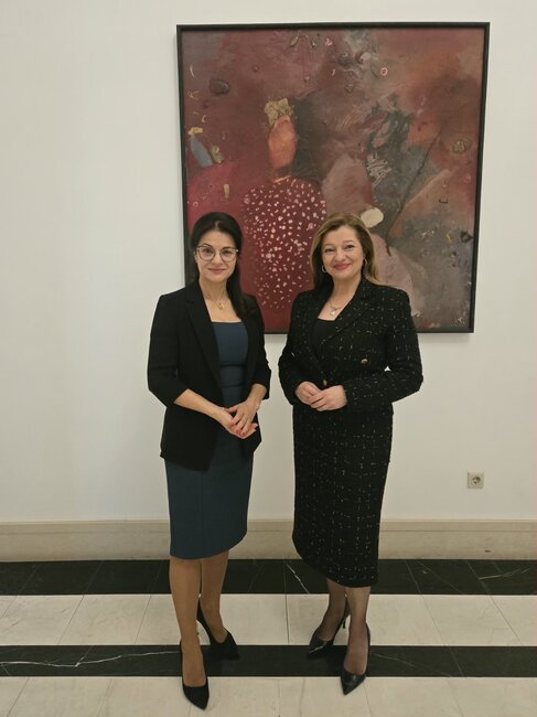 Кандидатът за генерален секретар на Интерпарламентарния съюз г-жа Дионисия-Теодора Аверинопулу се срещна днес с г-жа Росица Кирова, председател на Постоянната делегация на 51-вото Народно събрание в Интерпарламентарния съюз