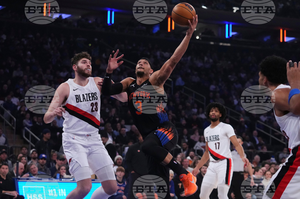 Trail Blazers Knicks Basketball