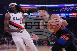 Trail Blazers Knicks Basketball