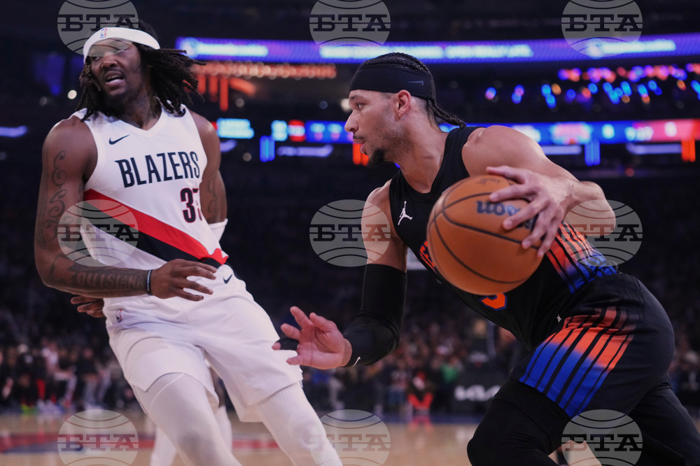 Trail Blazers Knicks Basketball