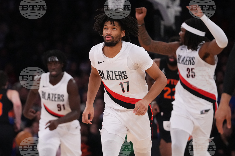 Trail Blazers Knicks Basketball