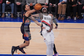 Trail Blazers Knicks Basketball
