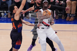 Trail Blazers Knicks Basketball