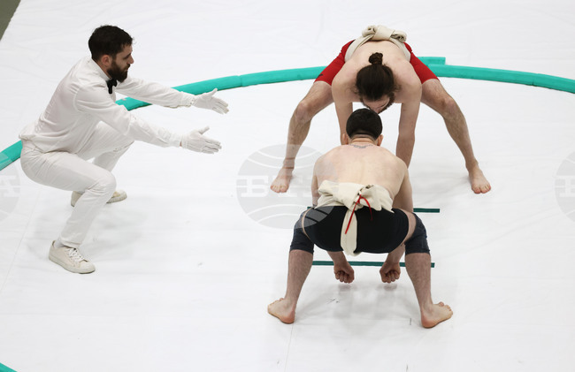 APTOPIX Britain Northern Ireland Sumo