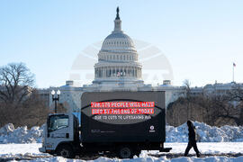 Oxfam America Mobile Billboard: One year of Trump's aid cuts