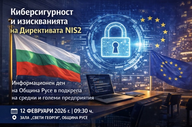 Община Русе с информационен ден за изискванията на Директива NIS2 и киберсигурността за средните и големи предприятия