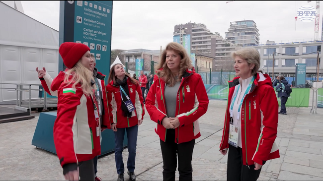 Президентът на България Илияна Йотова се срещна с Весела Лечева и Александра Фейгин в олимпийското село в Милано