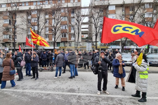 Federation of Trade Unions President Trendafilov Leads Blockade of Employers’ Groups in Skopje