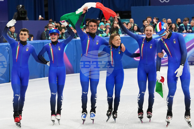 Италианската смесена щафета по шорттрек спечели златото на Олимпийските игри в Милано-Кортина
