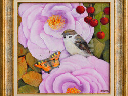 Игната Василева показва 14 платна в изложбата „Райски птици“. Снимка: Галерия „Париж“