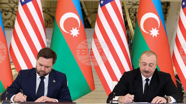 САЩ и Азербайджан подписаха споразумение за стратегическо партньорство при посещението на американския вицепрезидент Джей Ди Ванс в Баку