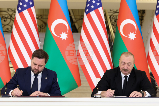 САЩ и Азербайджан подписаха споразумение за стратегическо партньорство при посещението на американския вицепрезидент Джей Ди Ванс в Баку