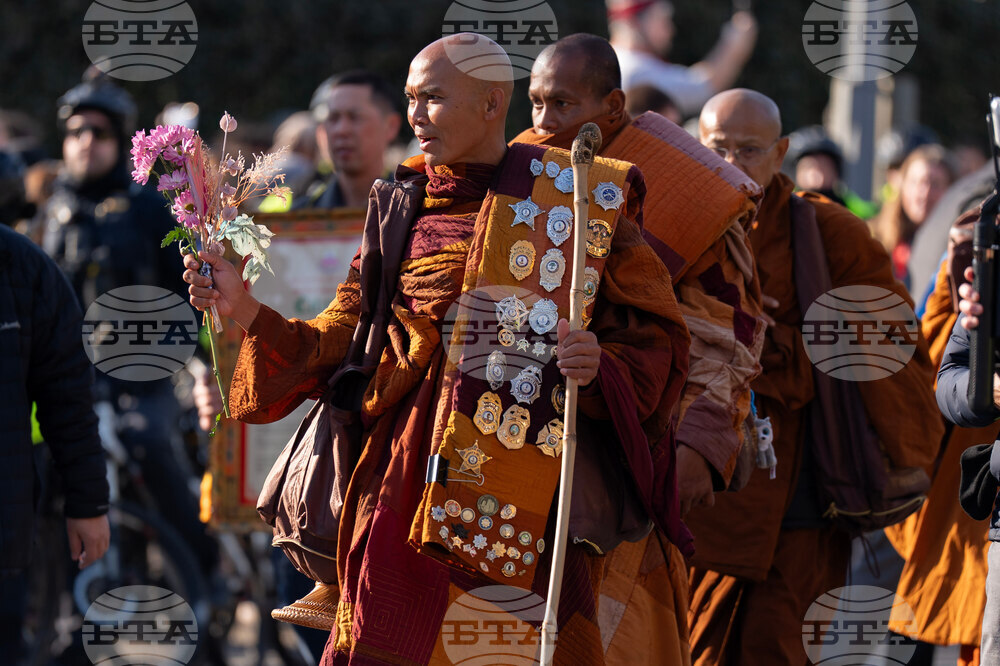 APTOPIX Buddhist Monks Peace Walk Washington