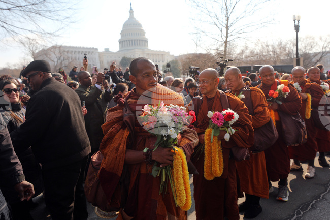 APTOPIX Buddhist Monks Peace Walk Washington