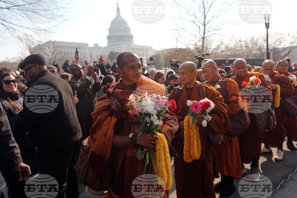 APTOPIX Buddhist Monks Peace Walk Washington