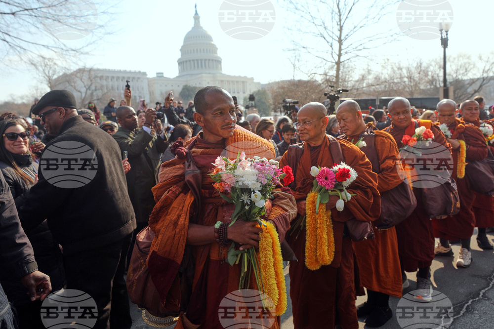 APTOPIX Buddhist Monks Peace Walk Washington