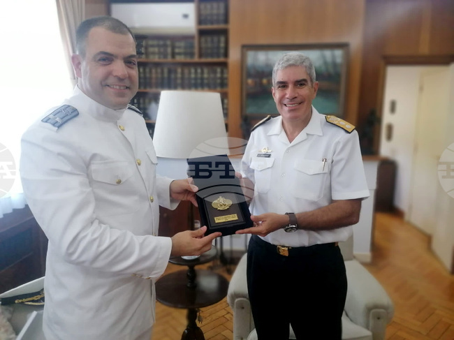 Day 82: RSV 421 Commander Danailov Pays Official Visit to Mar del Plata Naval Base Commander