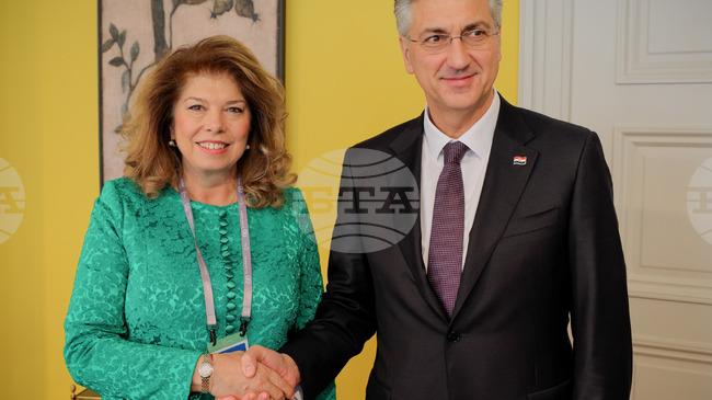 Bulgarian President Iotova Meets Croatian PM Plenkovic at Munich Security Conference