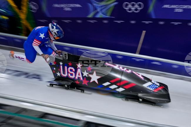 CORRECTION Milan Cortina Olympics Bobsled