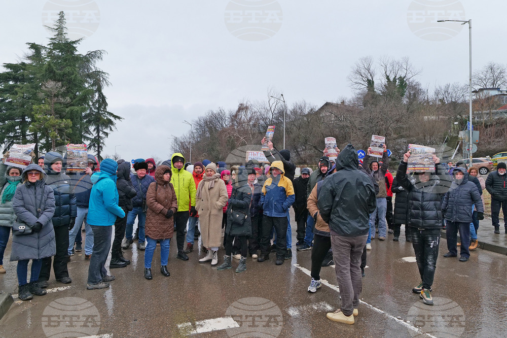 Варна - протест - затворен път