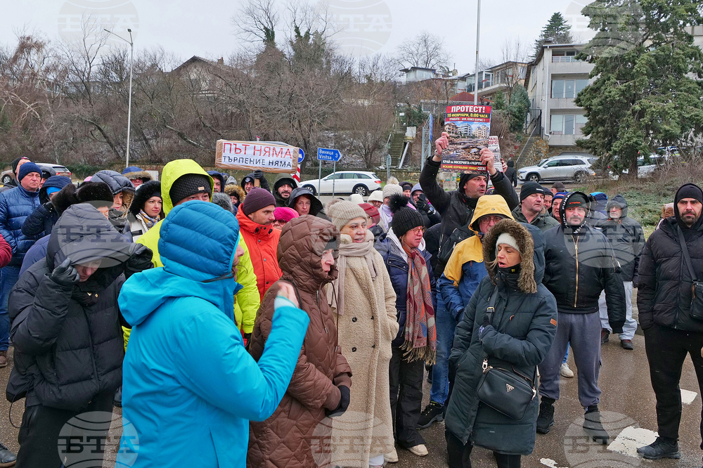 Варна - протест - затворен път