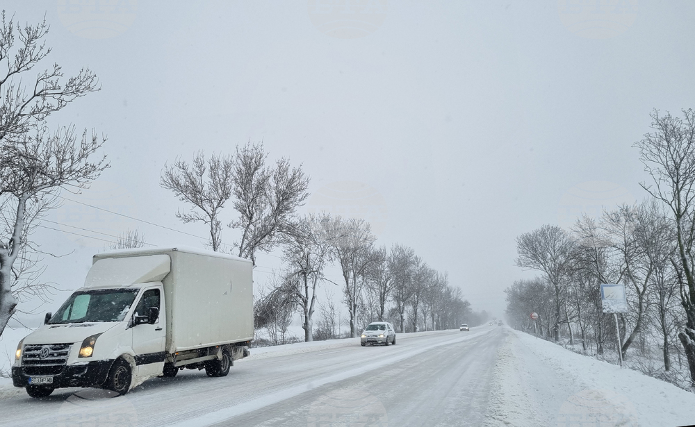 Търговище - снеговалеж - пътища - обстановка