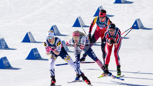 Опитомен вълк пресече финалната линия на олимпийското състезание в отборното ски бягане