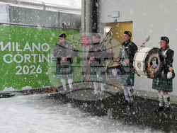 Milan Cortina Olympics Curling Italian Bagpipers