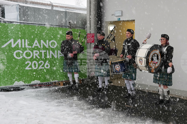 Milan Cortina Olympics Curling Italian Bagpipers