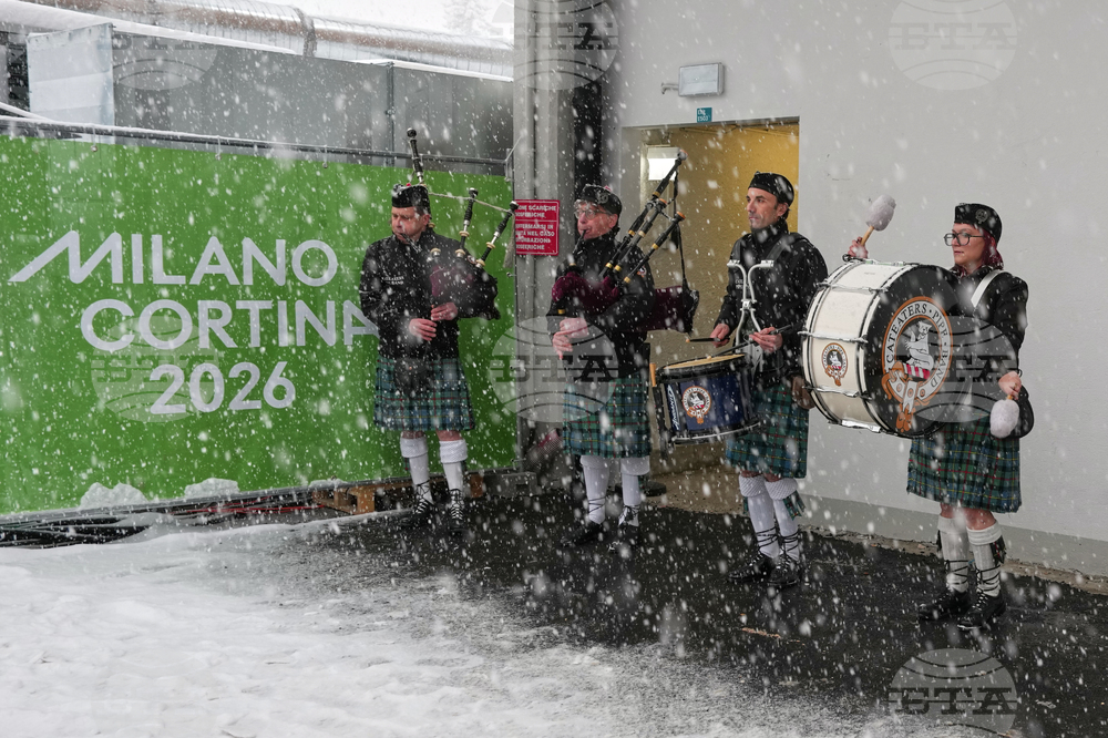 Milan Cortina Olympics Curling Italian Bagpipers