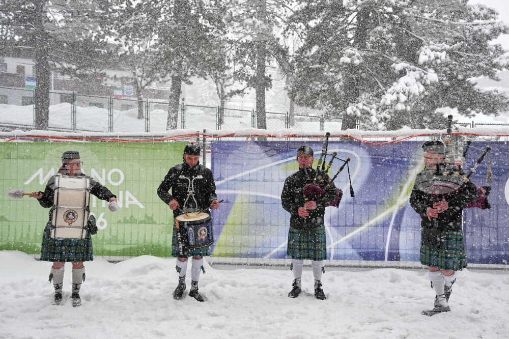 Milan Cortina Olympics Curling Italian Bagpipers