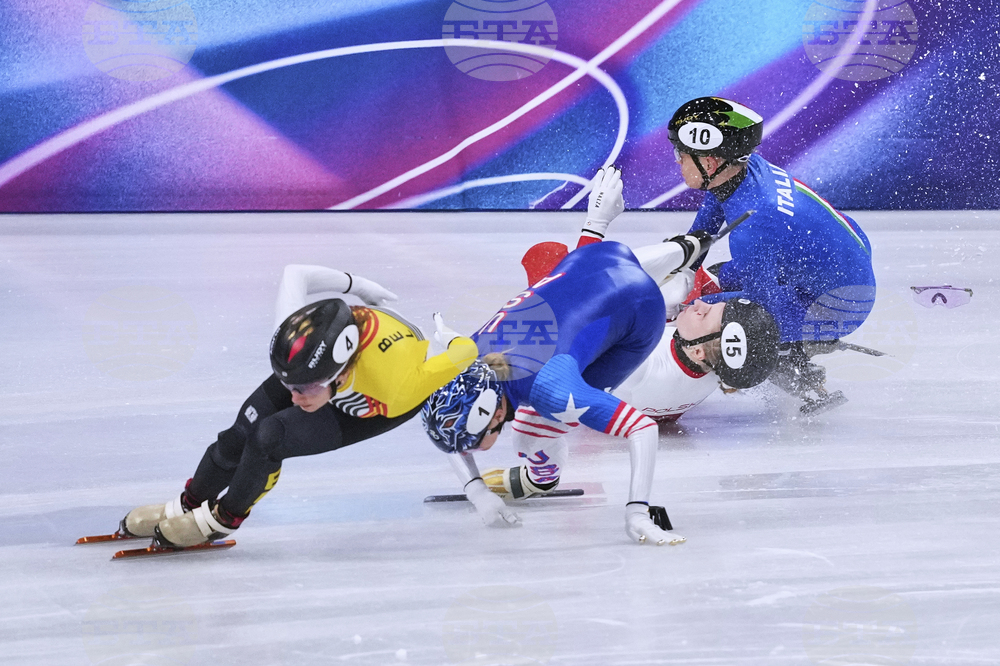 APTOPIX Milan Cortina Olympics Short Track Speedskating
