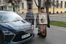 Кюстендил - икона на Свети Гавриил Ургебадзе - посрещане