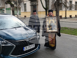 Кюстендил - икона на Свети Гавриил Ургебадзе - посрещане