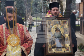 Кюстендил - икона на Свети Гавриил Ургебадзе - посрещане