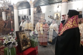 Кюстендил - икона на Свети Гавриил Ургебадзе - посрещане