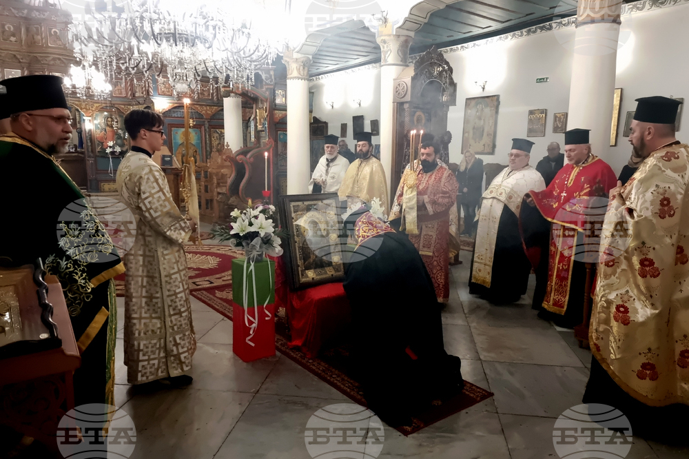 Кюстендил - икона на Свети Гавриил Ургебадзе - посрещане