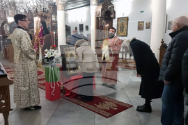 Кюстендил - икона на Свети Гавриил Ургебадзе - посрещане