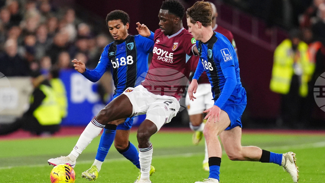 Уест Хям пропусна да победи Борнемут и остана в зоната на изпадащите от Висшата лига