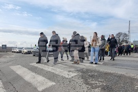 Елхово - акция - блокиран път I-7