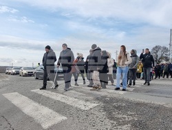 Елхово - акция - блокиран път I-7