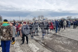 Елхово - акция - блокиран път I-7
