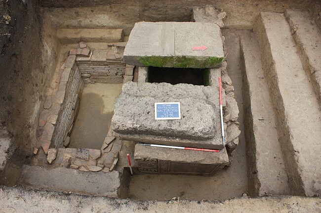 Archaeologists in Svishtov Discover Five Burial Structures, Fragment of Centurion's Tombstone 
