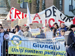Румъния - Букурещ - образование - протест