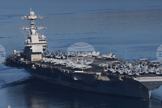 Американският самолетоносач "Джералд Форд" напусна базата Суда на гръцкия остров Крит и се насочва към Близкия изток