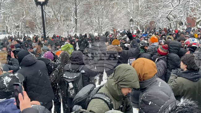 Snowball Fight-NYPD